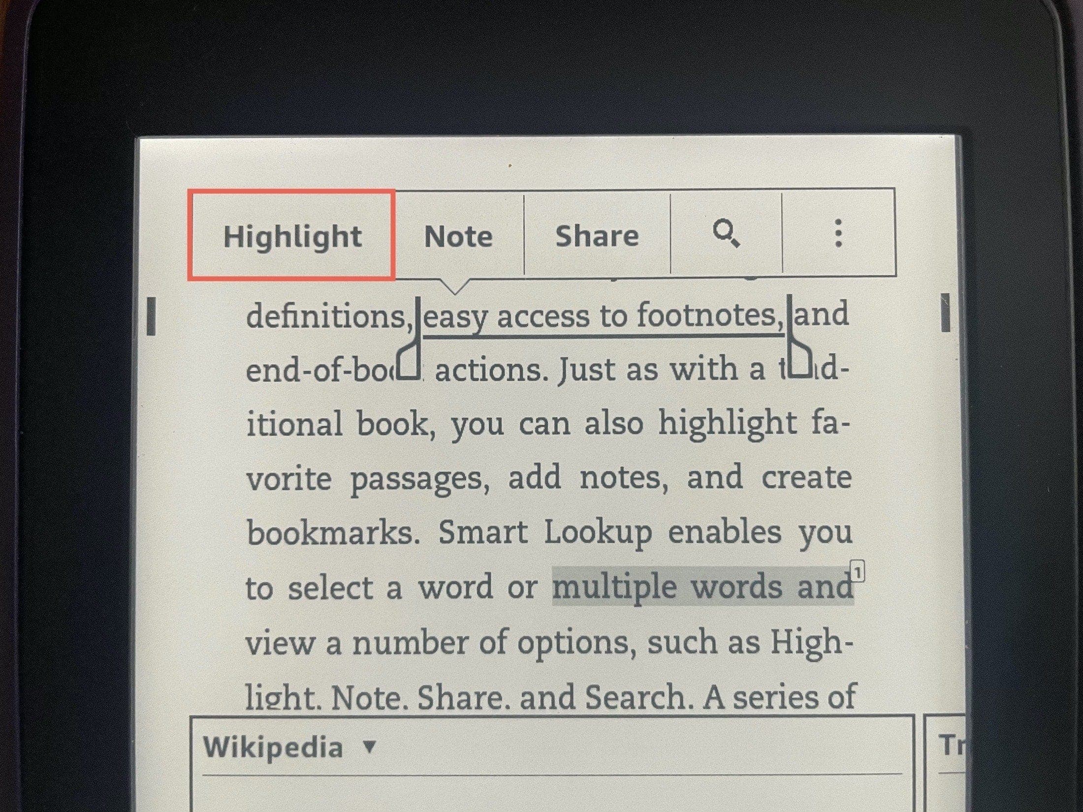 kindle for mac create note through pages